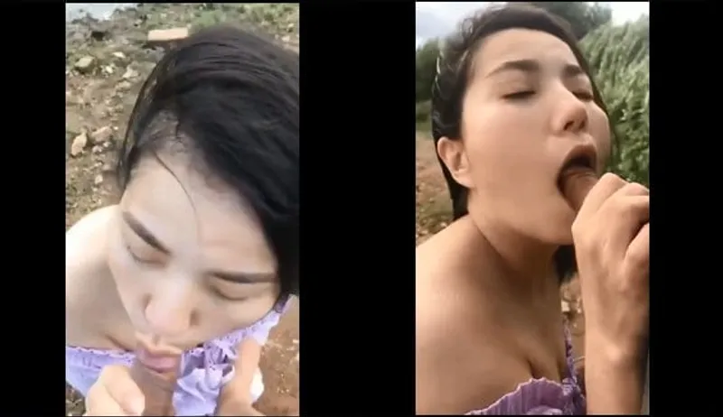 Bồ bj cho cô bạn gái bên bờ sông